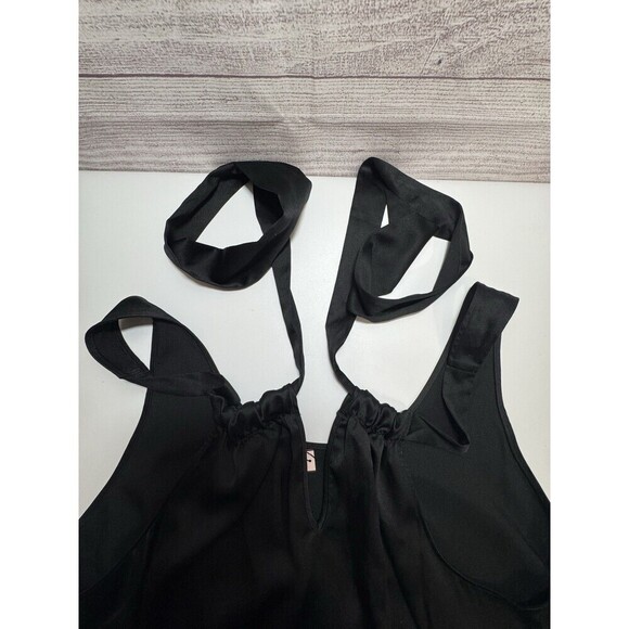 Victoria's Secret Black Satin Sleeveless Romper LARGE - Picture 9 of 10